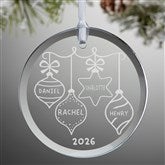 Retro Ornament Personalized Glass Christmas Ornaments - 42426