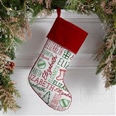 Holiday Repeating Name Personalized Christmas Stockings  - 42477