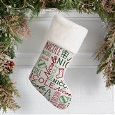 Holiday Repeating Name Personalized Christmas Stockings  - 42477