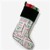 Holiday Repeating Name Personalized Christmas Stockings  - 42477
