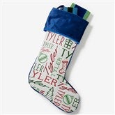 Holiday Repeating Name Personalized Christmas Stockings  - 42477
