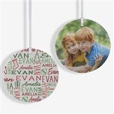 Holiday Repeating Name Personalized Christmas Ornament - 42483