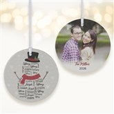 Snowman Repeating Name Personalized Ornament - 42496