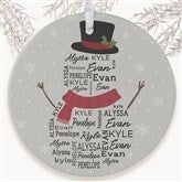 Snowman Repeating Name Personalized Ornament - 42496