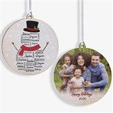 Snowman Repeating Name Personalized Ornament - 42496