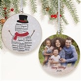 Snowman Repeating Name Personalized Ornament - 42496