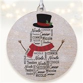Snowman Repeating Name Personalized Ornament - 42496