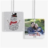 Snowman Repeating Name Personalized Ornament - 42496