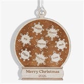 Snowflake Snow Globe Personalized Wood Ornament - 43146