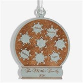 Snowflake Snow Globe Personalized Wood Ornament - 43146