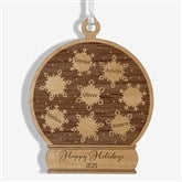 Snowflake Snow Globe Personalized Wood Ornament - 43146
