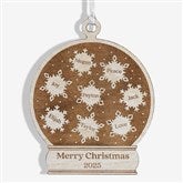 Snowflake Snow Globe Personalized Wood Ornament - 43146
