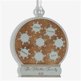 Snowflake Snow Globe Personalized Wood Ornament - 43146