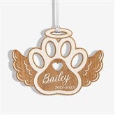 Pet Memorial Wings Personalized Wood Ornament - 43148