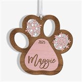 Snowflake Pet Paw Personalized Wood Ornament  - 43150