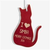 Personalized Cat Wood Christmas Ornament - 43151