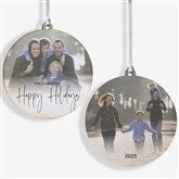 Script Family Photo Personalized Ornament  - 43214