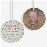 Floral Memorial Photo Personalized Ornament - 43220