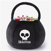 Pumpkin Faces Embroidered Plush Halloween Treat Bags - 43335