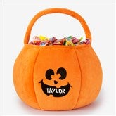 Pumpkin Faces Embroidered Plush Halloween Treat Bags - 43335