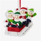 Sledding Family Personalized Holiday Ornament  - 43985