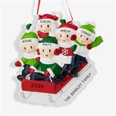 Sledding Family Personalized Holiday Ornament  - 43985