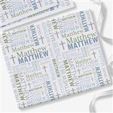 Religious Repeating Name Personalized Wrapping Paper  - 45571
