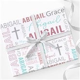 Religious Repeating Name Personalized Wrapping Paper  - 45571