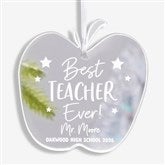 Best Teacher Personalized Apple Christmas Ornament  - 45719