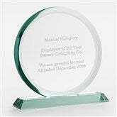 Engraved Round Jade Glass Award Large - 46210