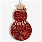 Snowman Repeating Name Personalized Wood Ornament - 46346