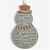 Snowman Repeating Name Personalized Wood Ornament - 46346