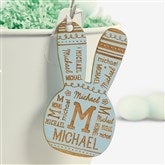 Easter Bunny Repeating Name Personalized Wood Easter Basket Tags - 46367