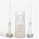 Personalized Wreath Wedding Unity Candle Set  - 46488D