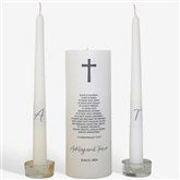 Personalized Cross Wedding Unity Candle Set  - 46490D