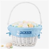 Bunny Name Embroidered White Easter Basket - 47298