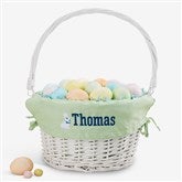 Bunny Name Embroidered White Easter Basket - 47298