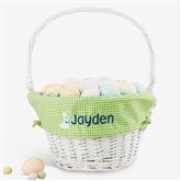 Bunny Name Embroidered White Easter Basket - 47298