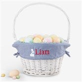 Bunny Name Embroidered White Easter Basket - 47298