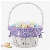 Bunny Name Embroidered White Easter Basket - 47298