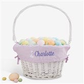Bunny Name Embroidered White Easter Basket - 47298