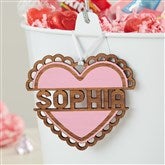 Pink Stained Wood Tag