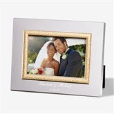 Wedding Personalized Silver  Gold Hammered Frame - 47825