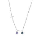 Silver Necklace-2 Stones