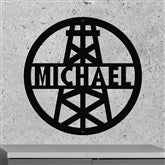 Oil Derrick Sign-Black