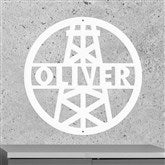 Oil Derrick Sign-White