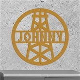 Oil Derrick Sign-Gold