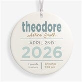 New Baby Details Personalized Christmas Ornament  - 48197
