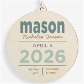 New Baby Details Personalized Christmas Ornament  - 48197