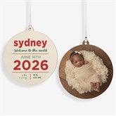 New Baby Details Personalized Christmas Ornament  - 48197